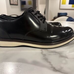 Swims Black Oxford Shoes with White Sole